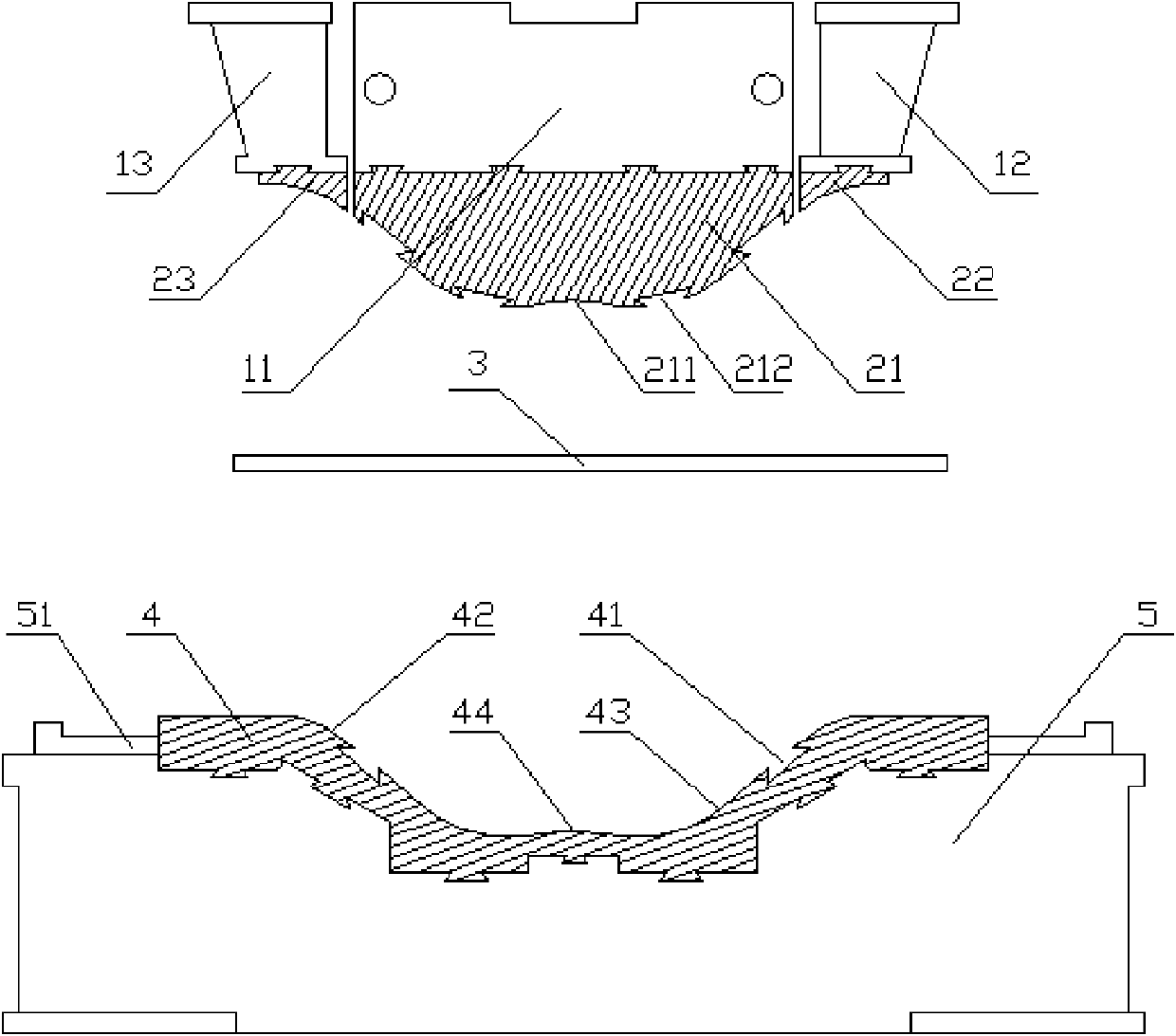 Forming method of bending wave steel webs and special module