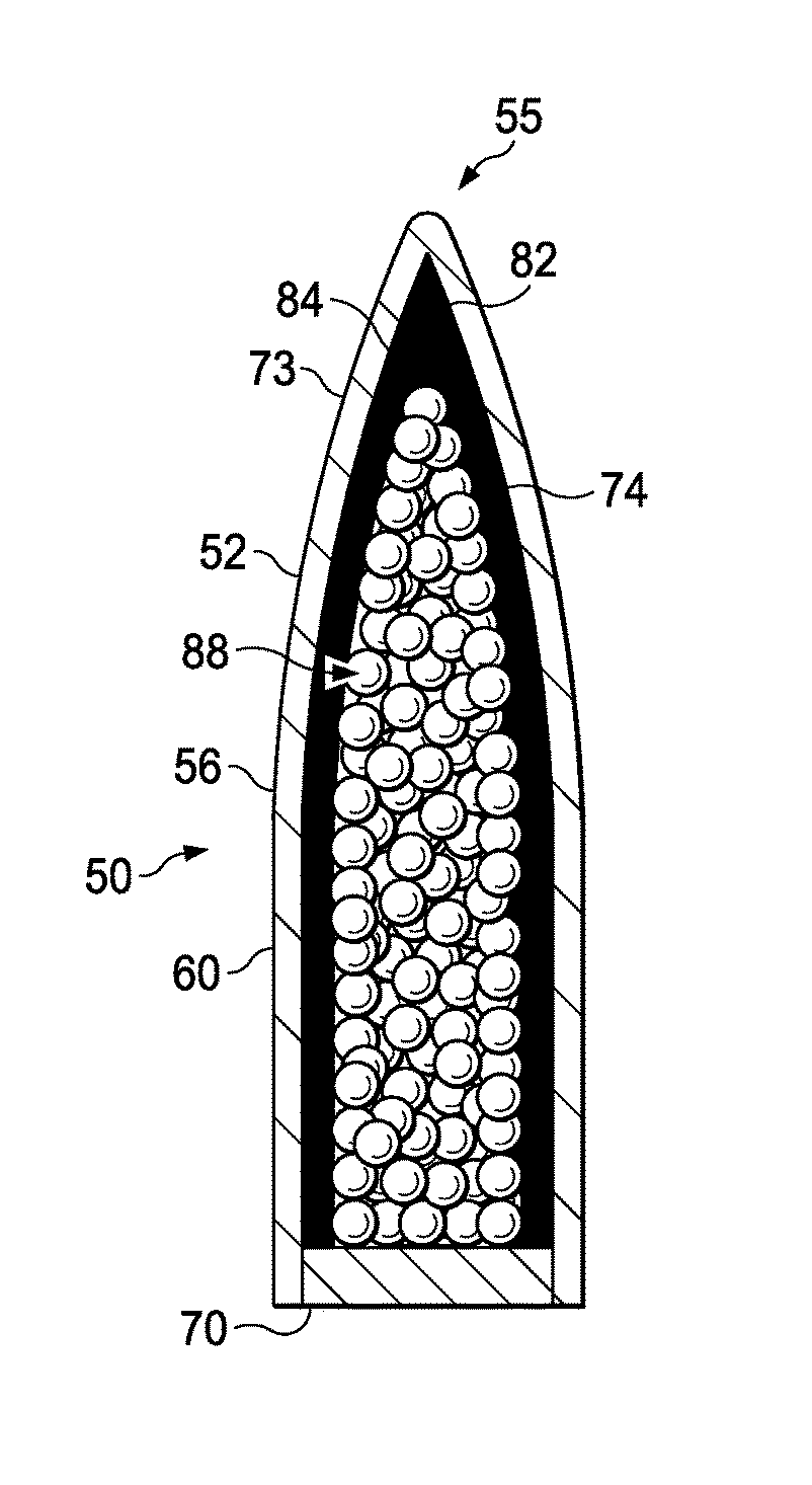 Ammunition having a projectile made by metal injection molding