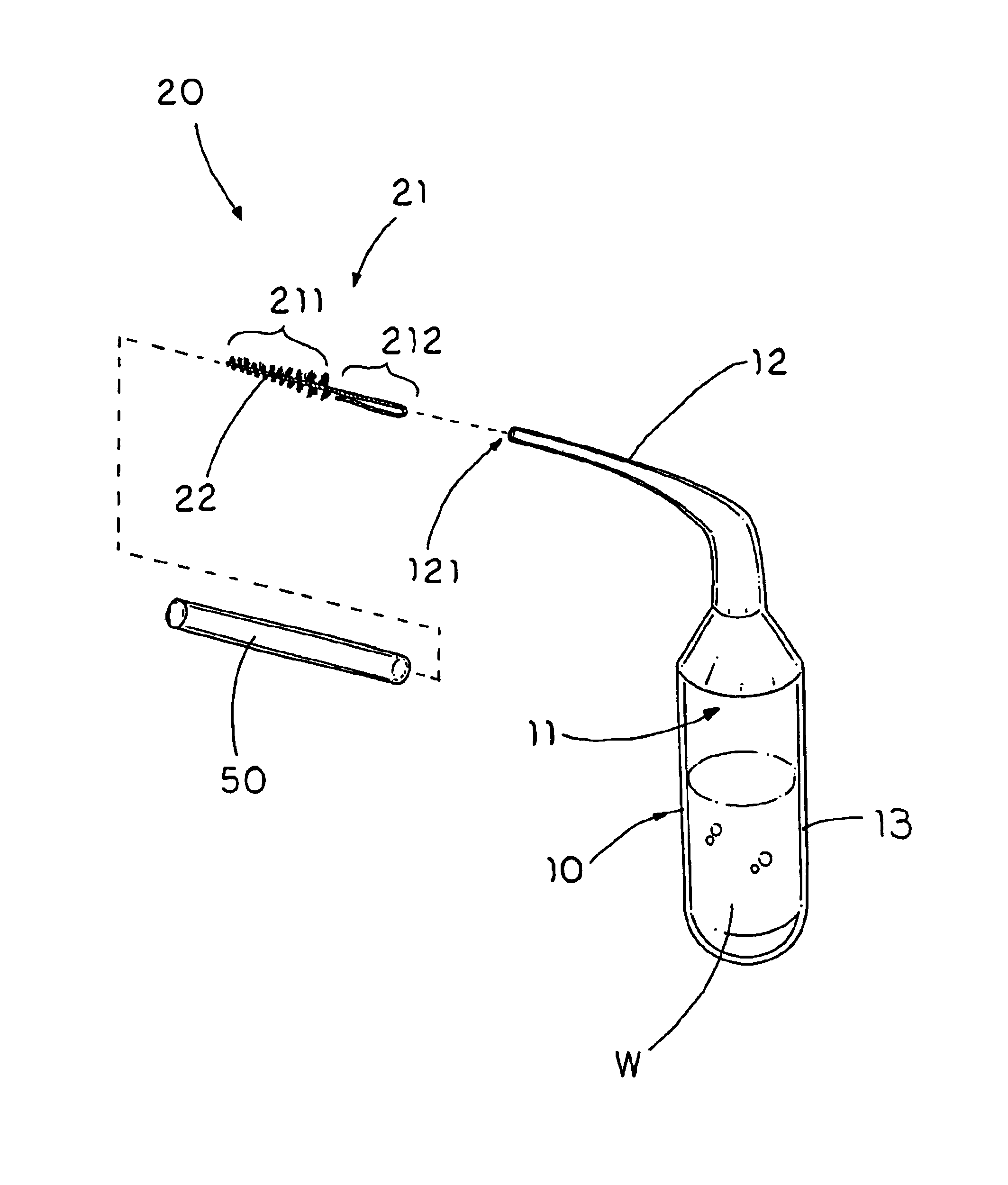 Interproximal squirt brush