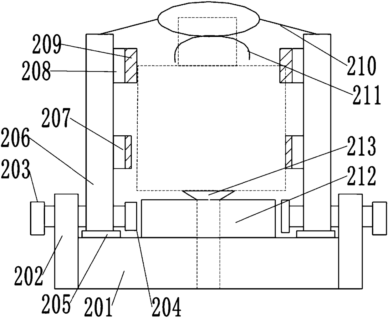 Grinding method for revolving container