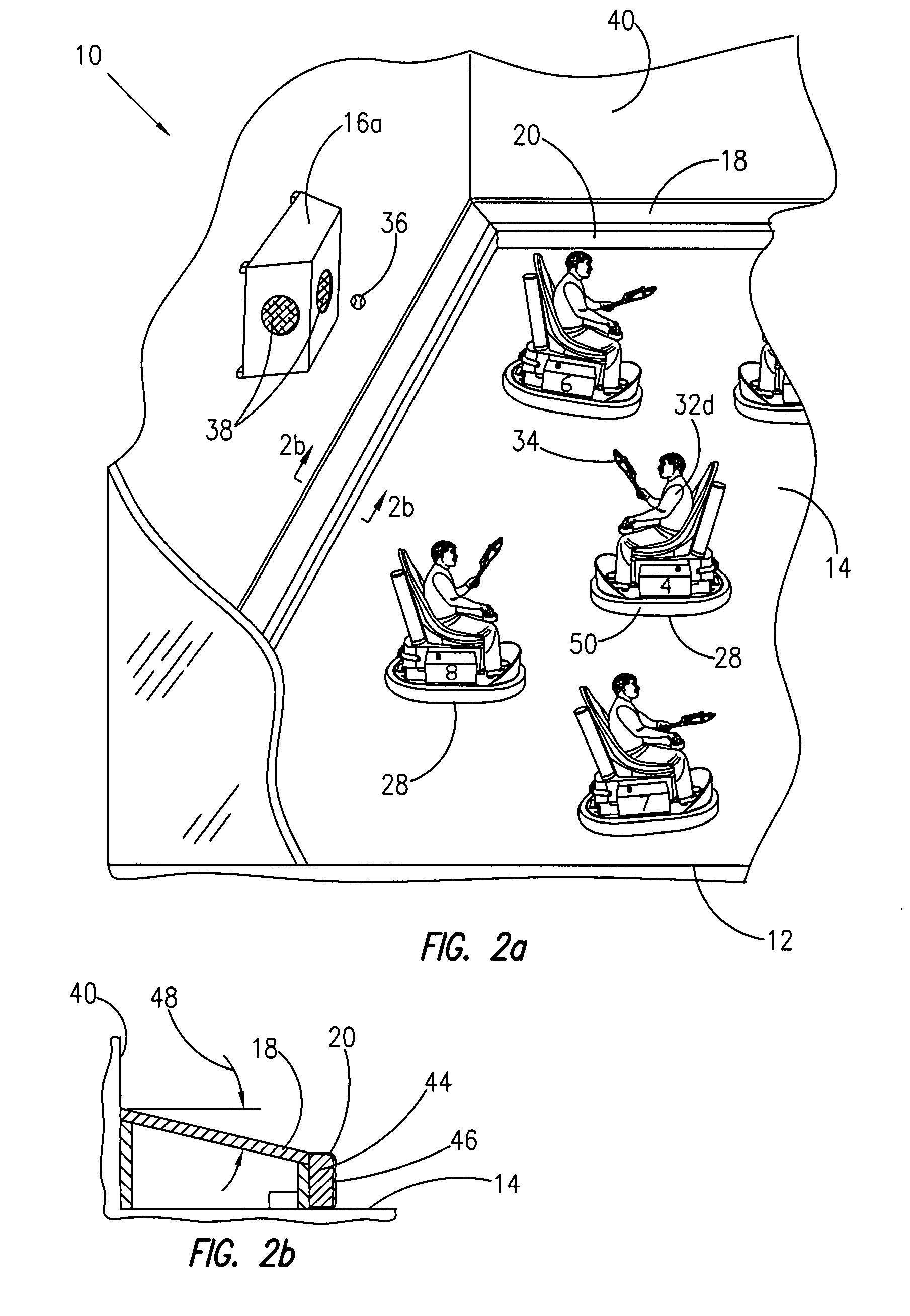 Court-based game played by players riding vehicles