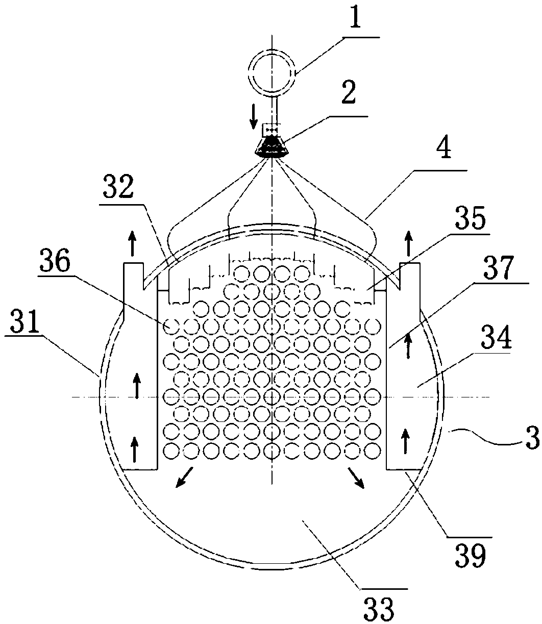 Falling film type evaporator