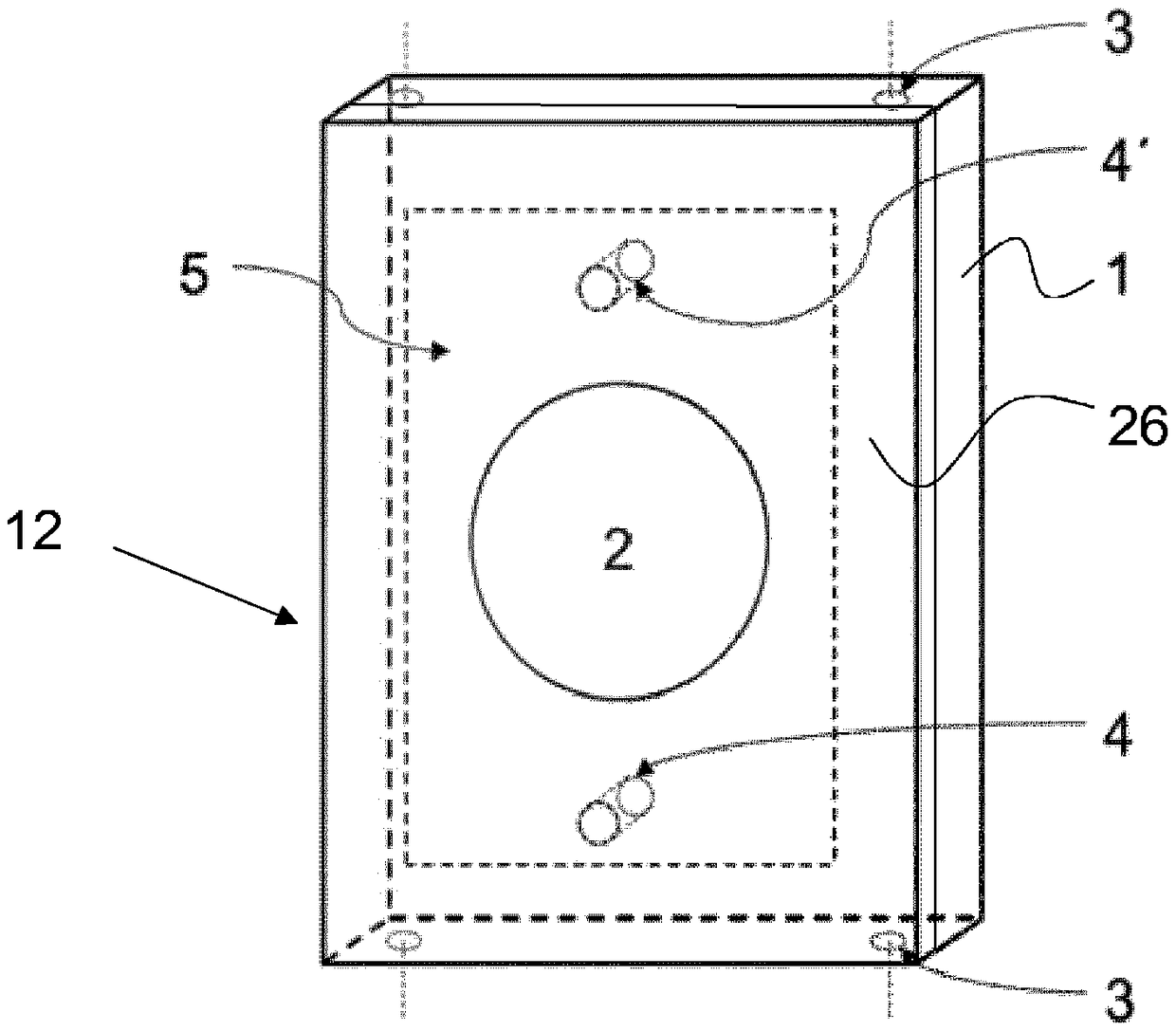 Planar element for the active compensation of noise in an interior room and Anti-noise module therefor