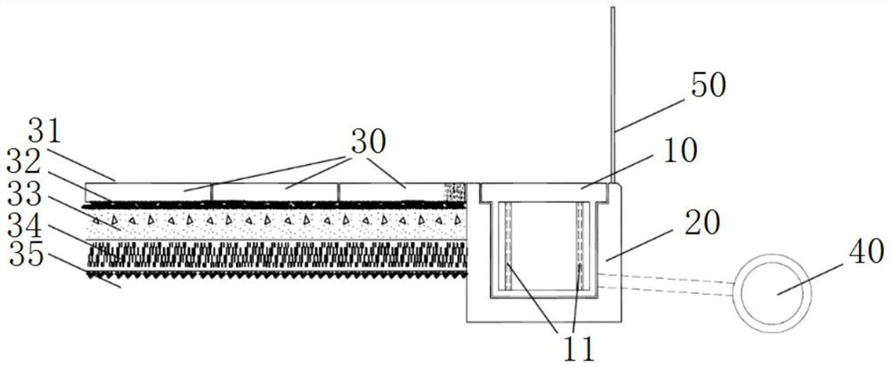 Liftable waterlogging-preventing drainage type sidewalk slab paving structure and control method thereof