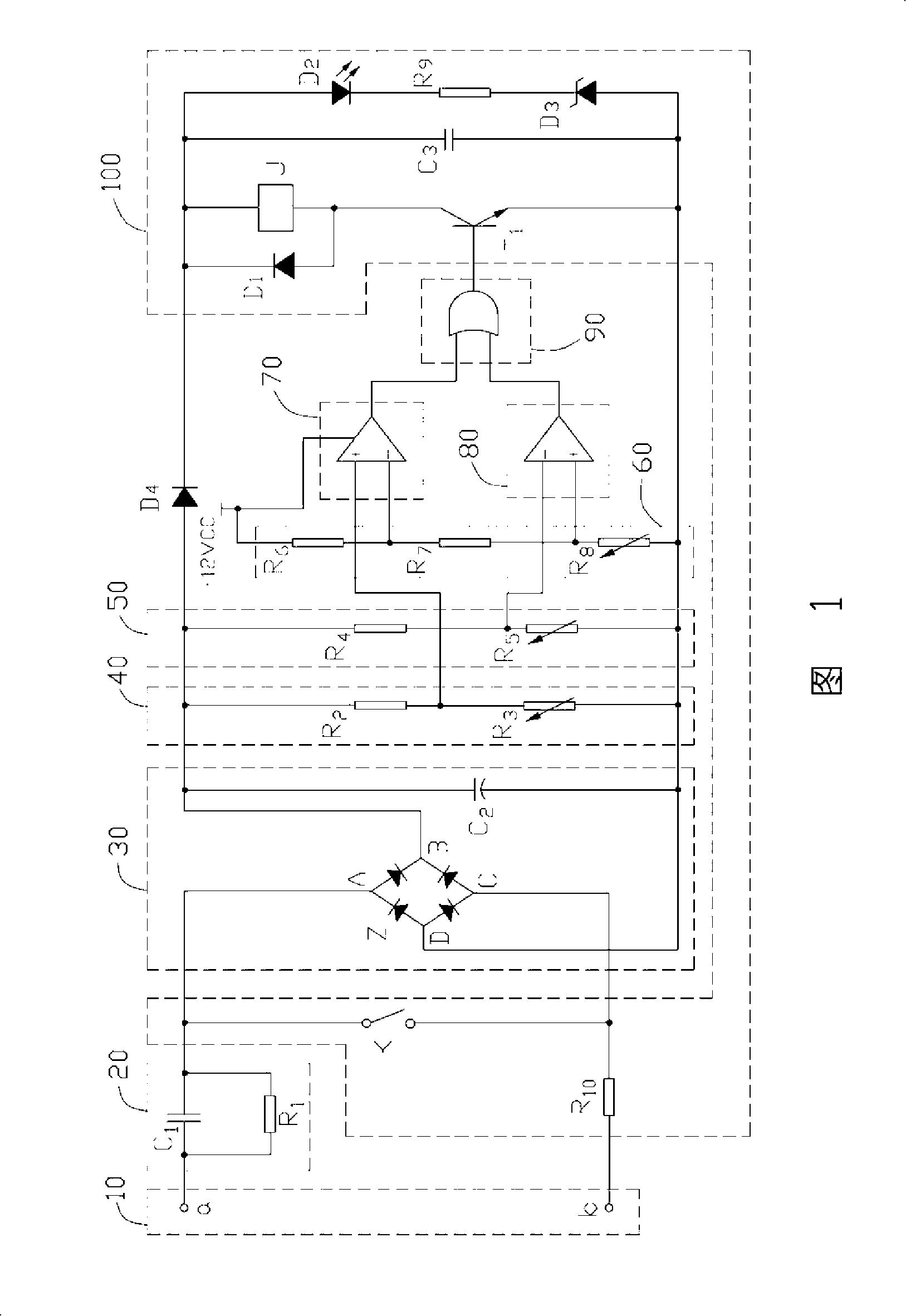 Over voltage and under-voltage device