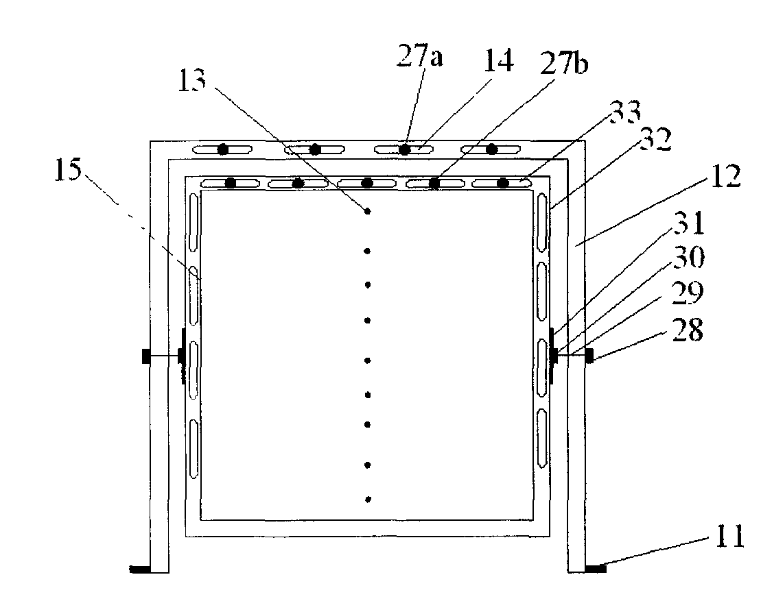 Experimental test device for fire spread behavior of thermoplastic material