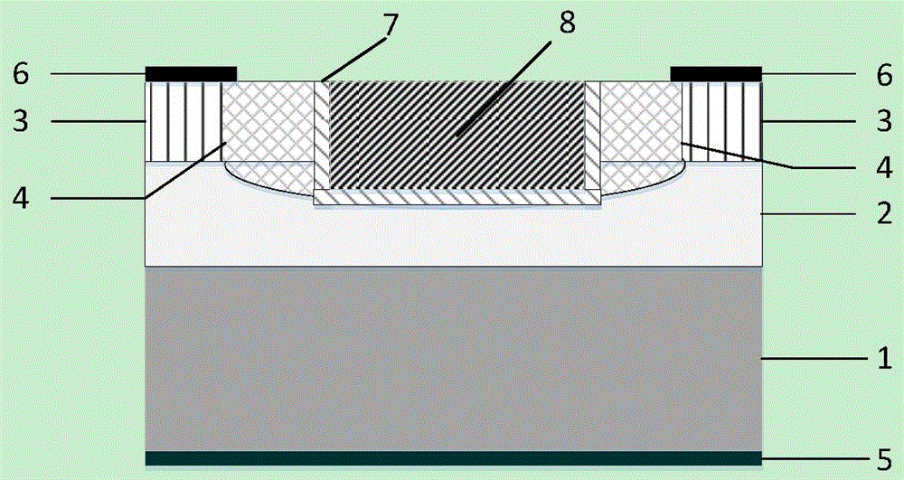 Ga2O3-material-based U-shaped grating type MOSFET and preparation method thereof