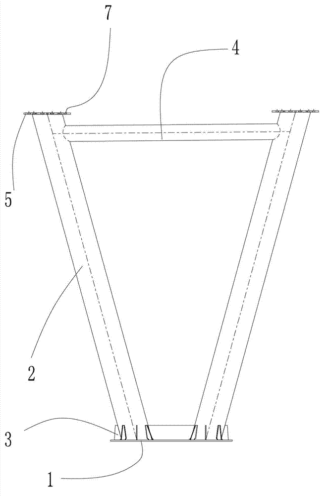 Bridge space radioactive concrete-filled steel tube bridge pier and construction method thereof