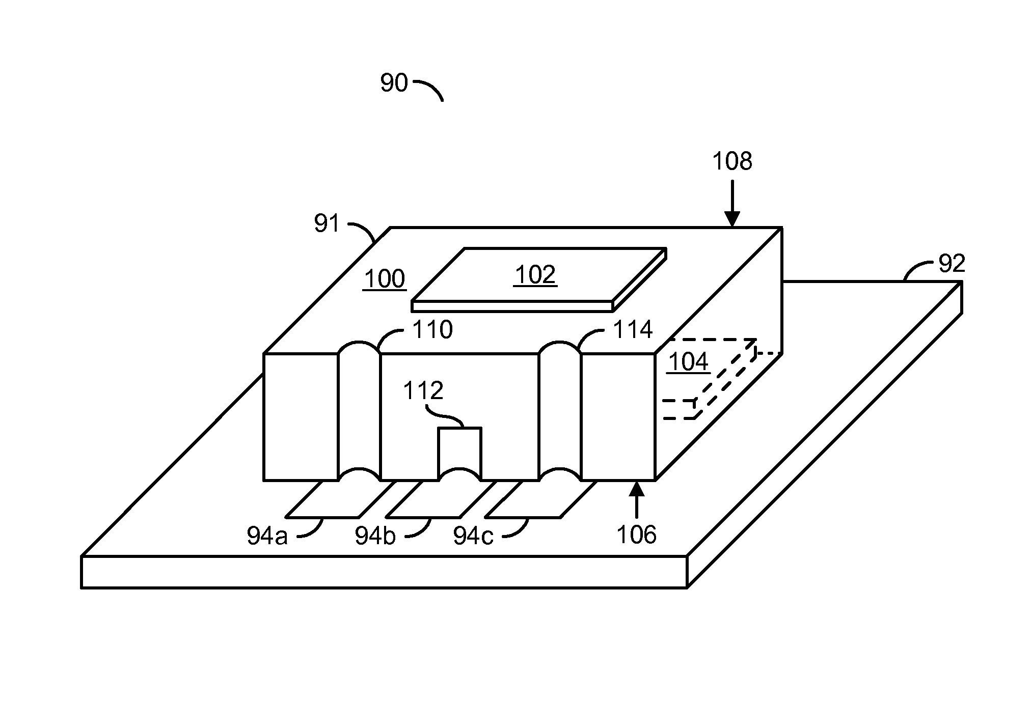 Blind via edge castellation