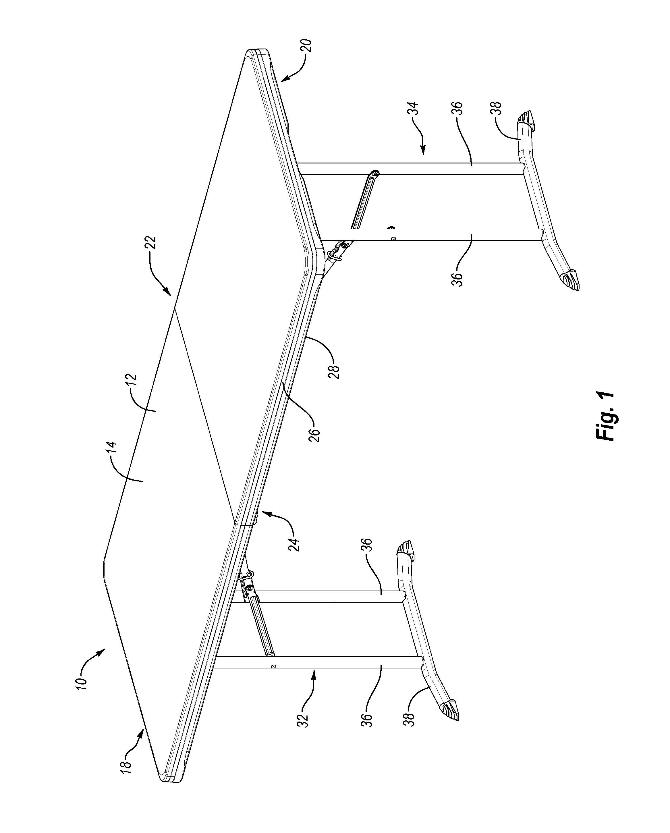 Locking mechanism for a folding table