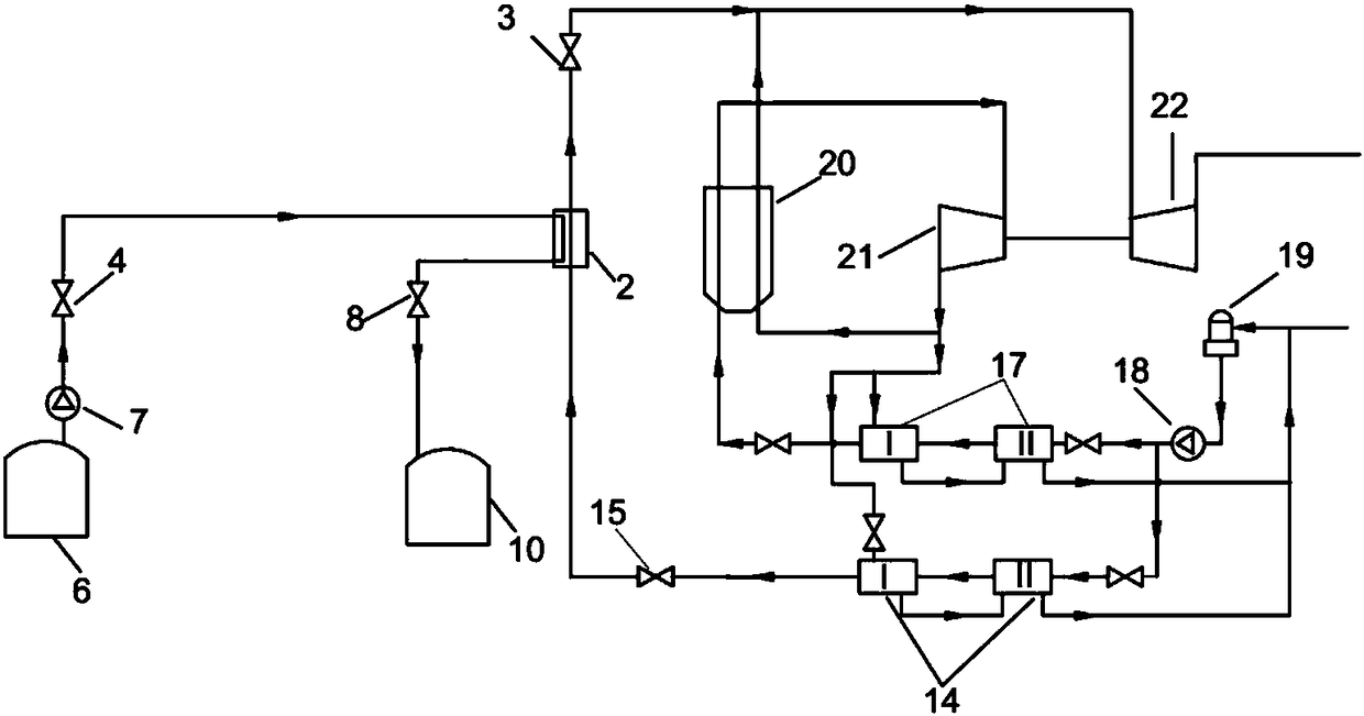 Fused salt heat accumulating peak regulating system for heat-engine plant heating by means of main steam