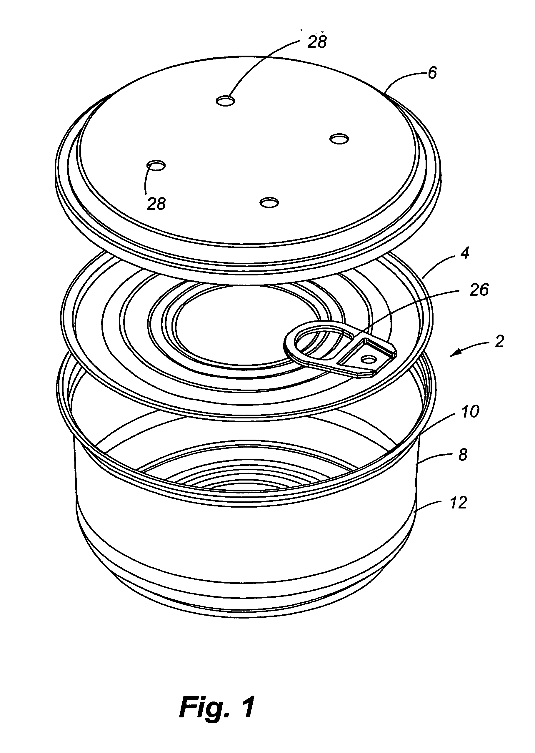 Microwavable metallic container