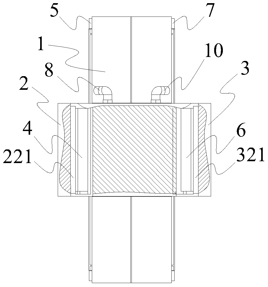 Direct drive precision gas static pressure guide rail pair used in vertical direction