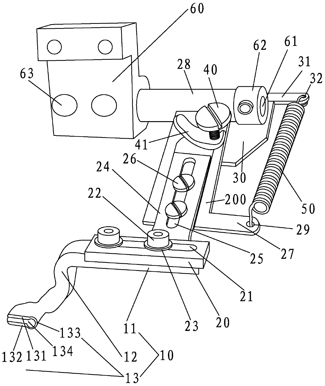 Decorative strip guiding mechanism and stitching machine adopting same