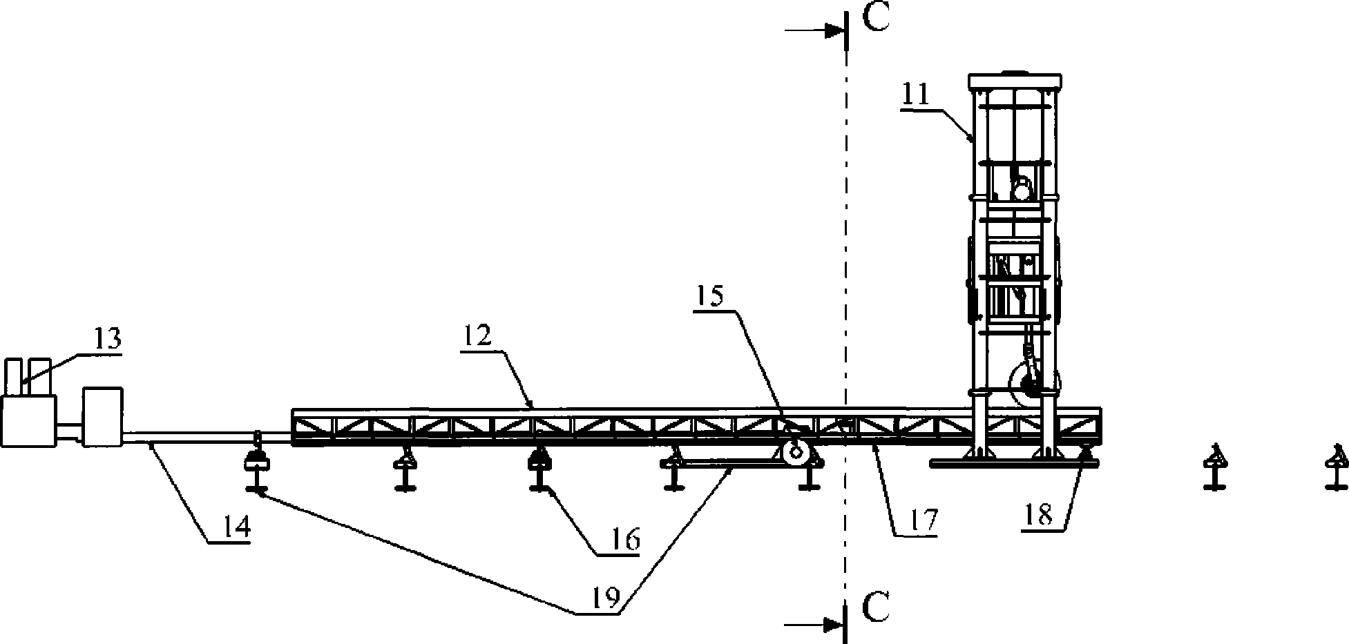 Drop test device for movable impact platform