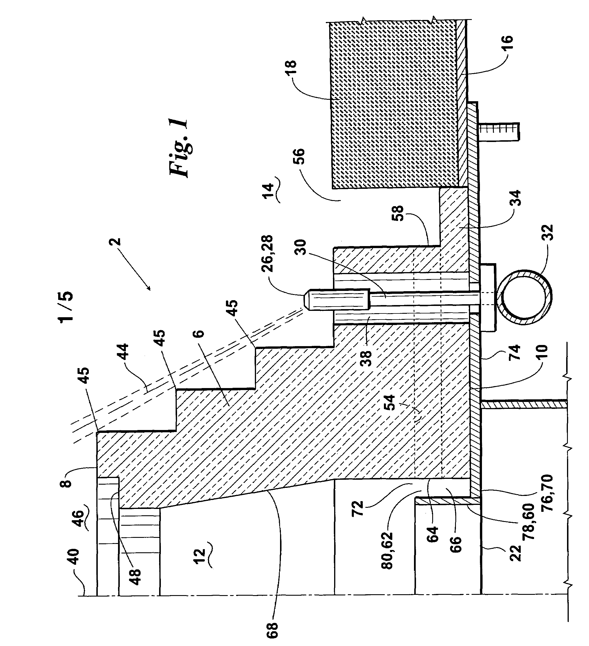 Burner and method for induction of flue gas