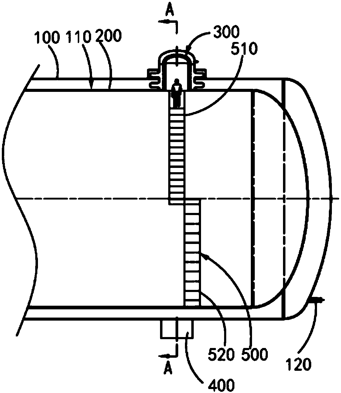 Manhole device and vacuum heat insulation low-temperature storage tank with manhole device