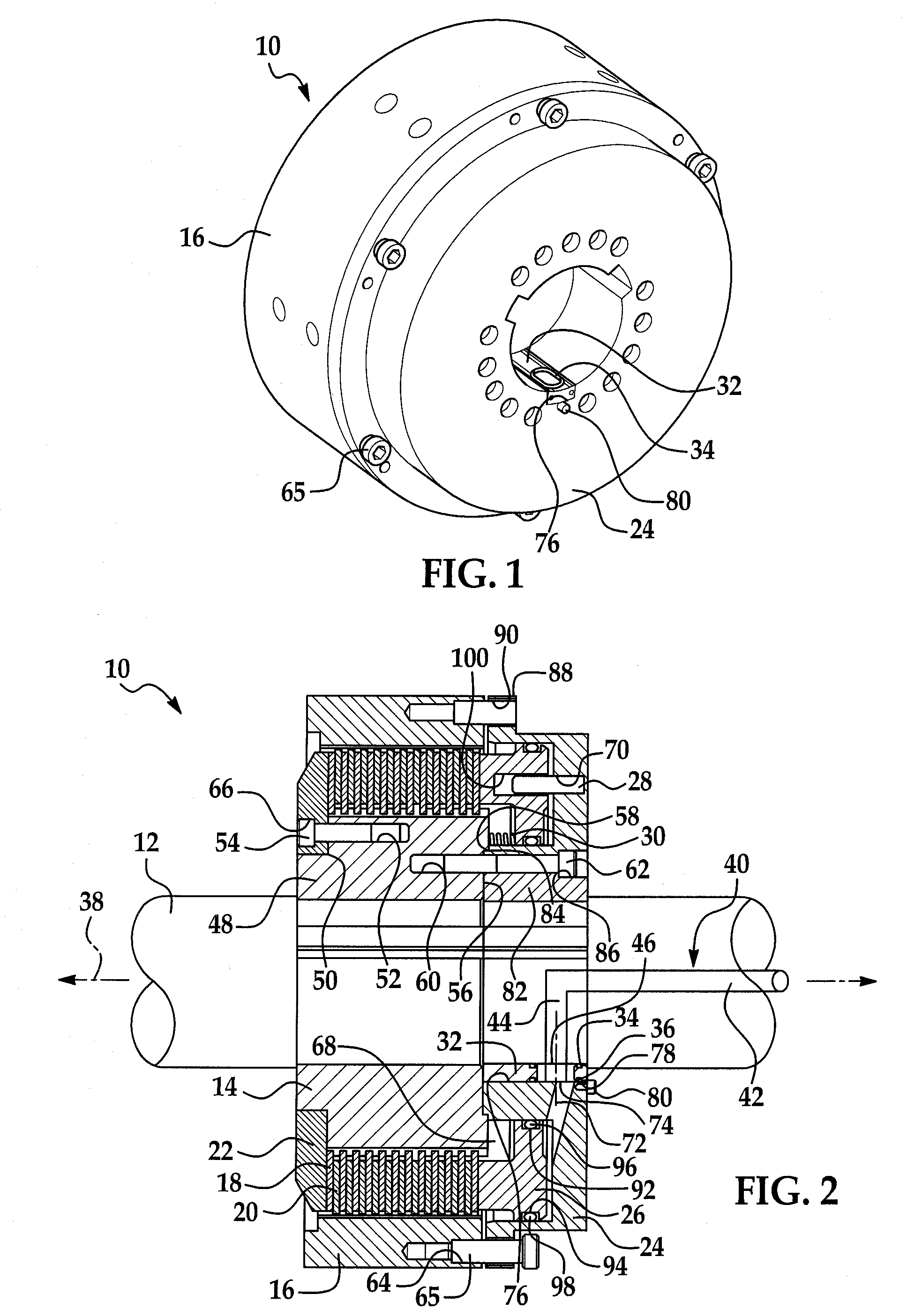 Rotational coupling device with sealed key