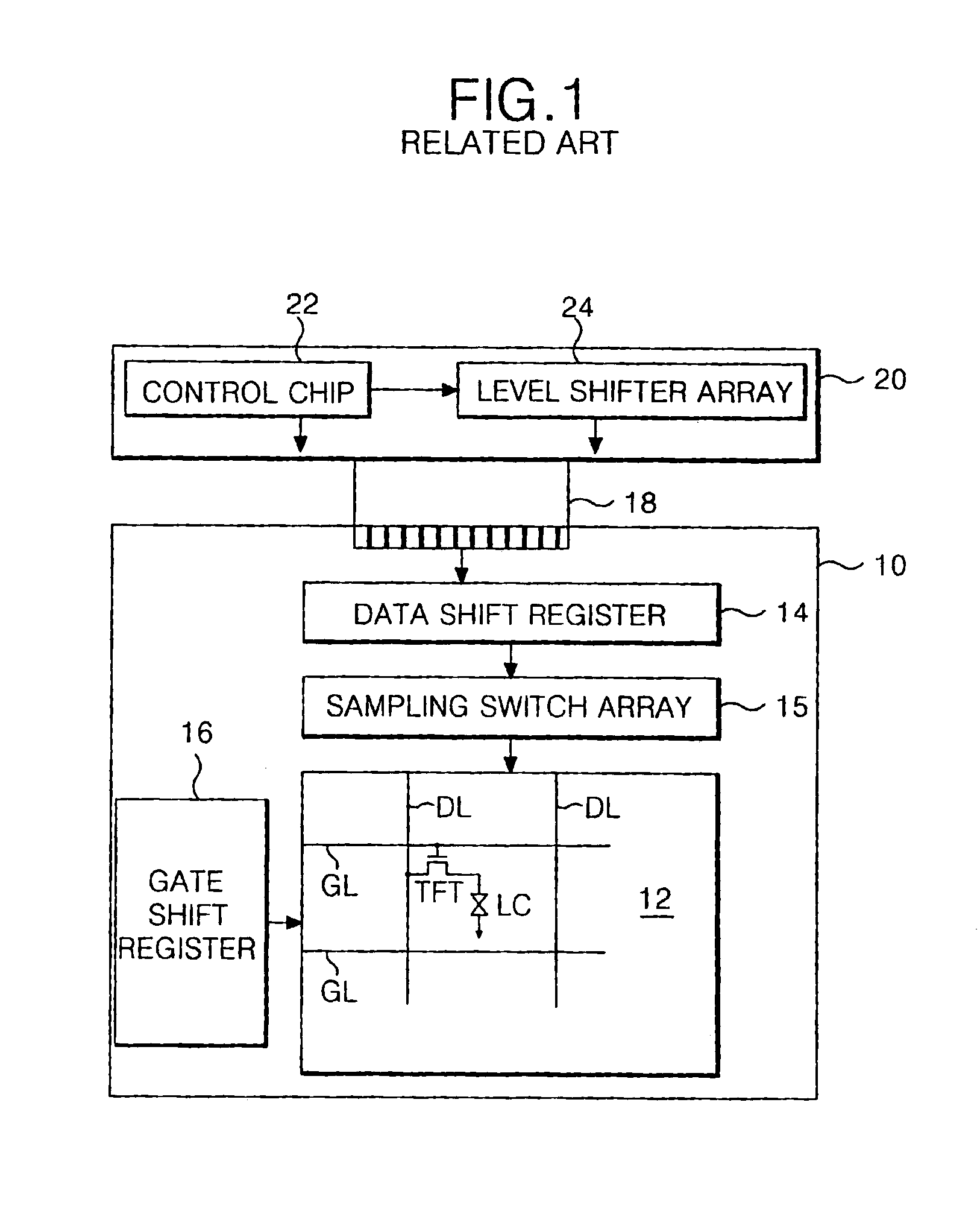 Shift register with built-in level shifter