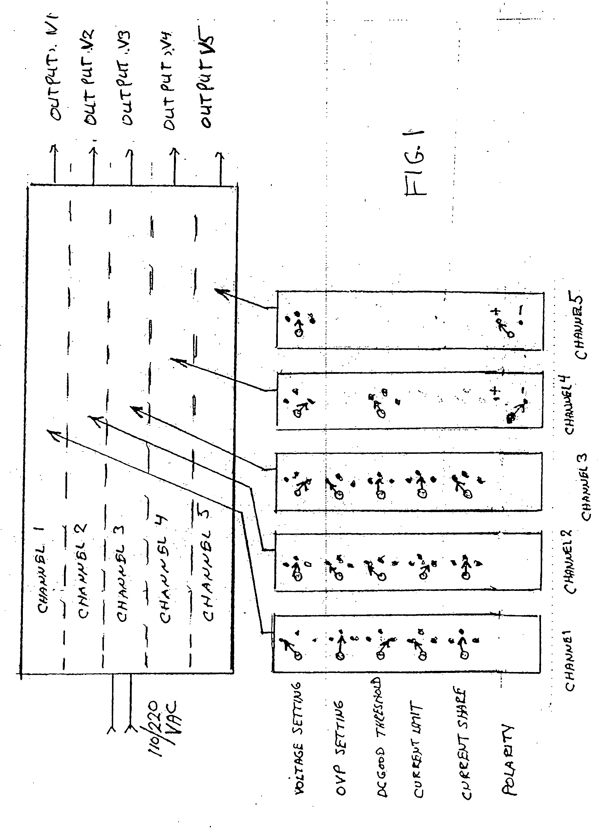 Power supply with electrical attributes programmable by manufacturer