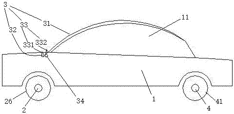 Automobile with walking kinetic energy assisting in braking