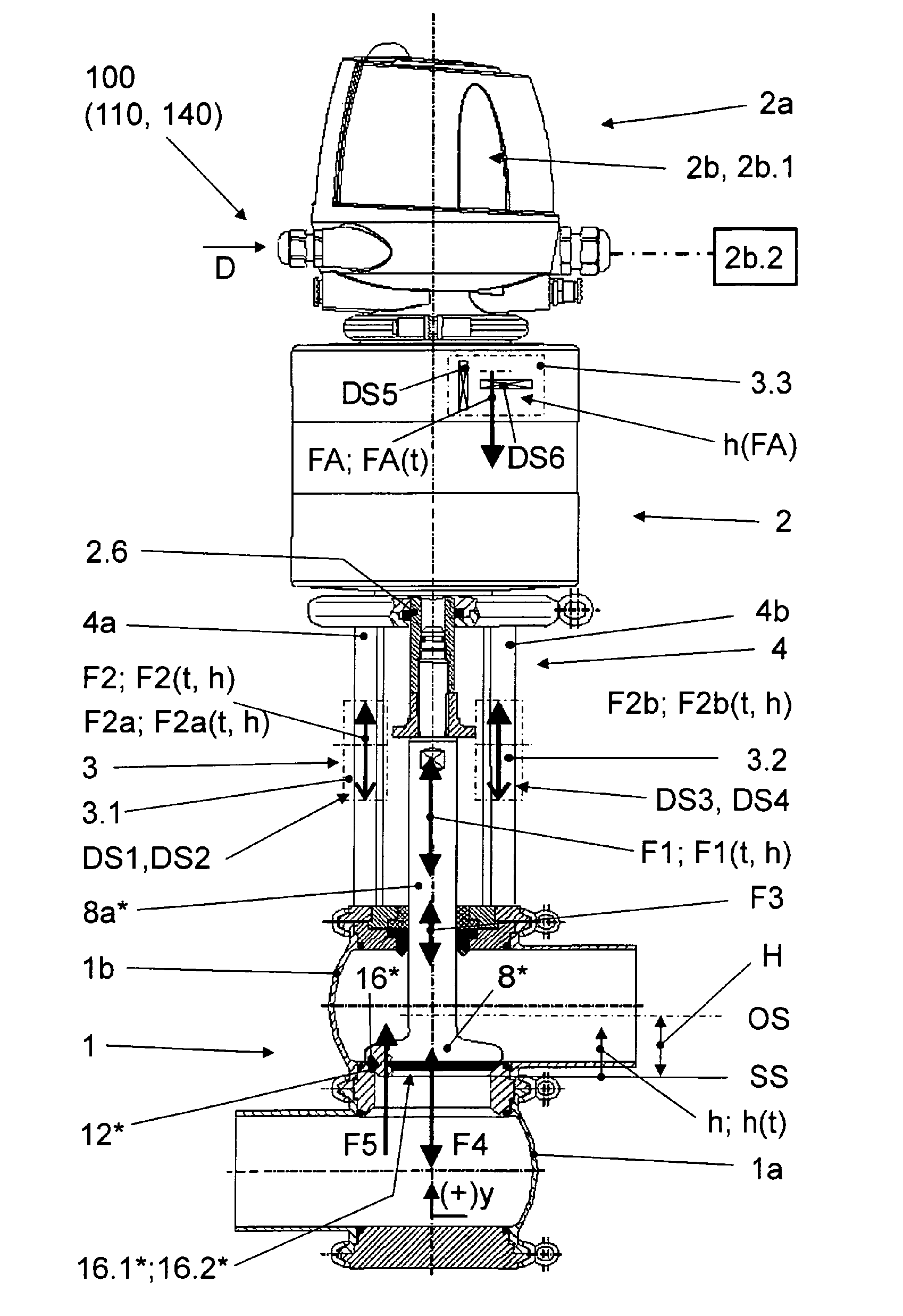 Diagnostic method for poppet valves and measuring device for carrying out said method