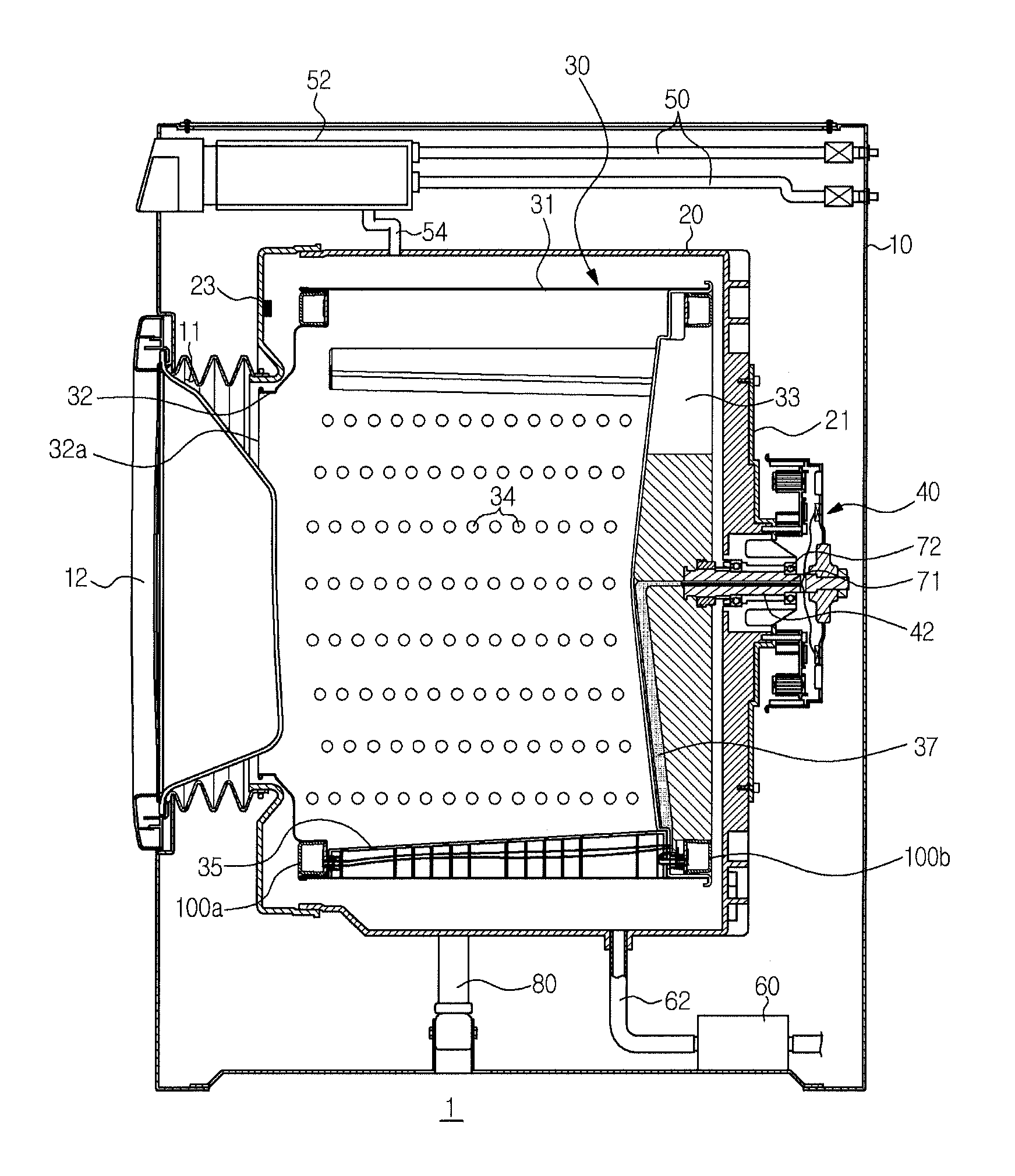 Balancing module and washing machine having the same