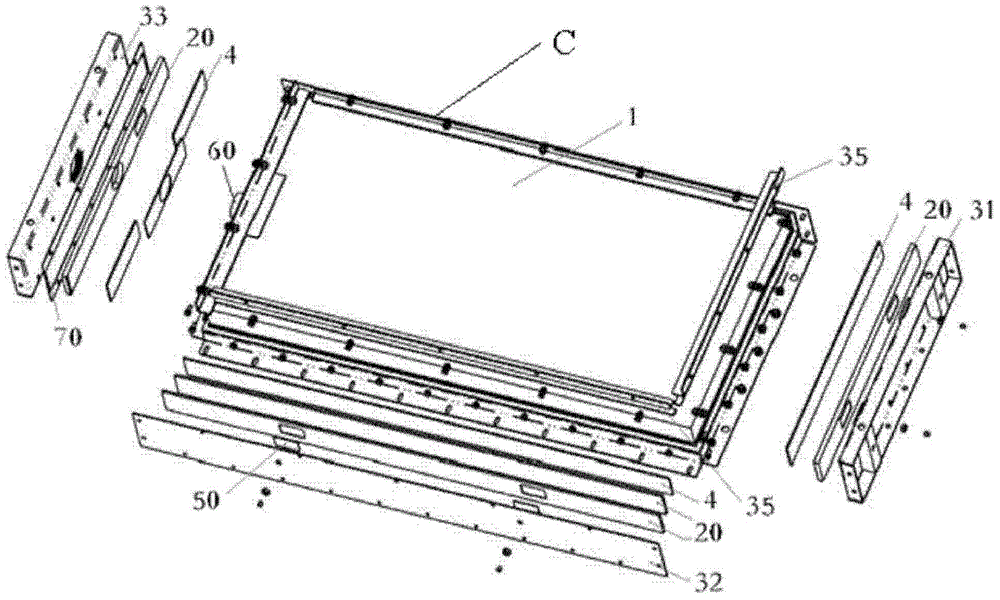 Lead shielding structure of non-detection surface of scintillant