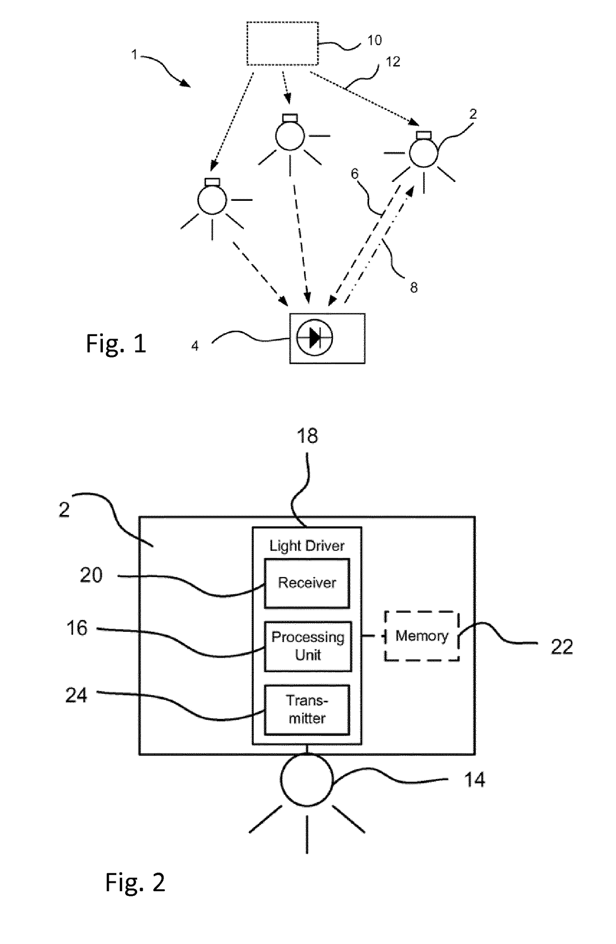 Locating a portable device based on coded light