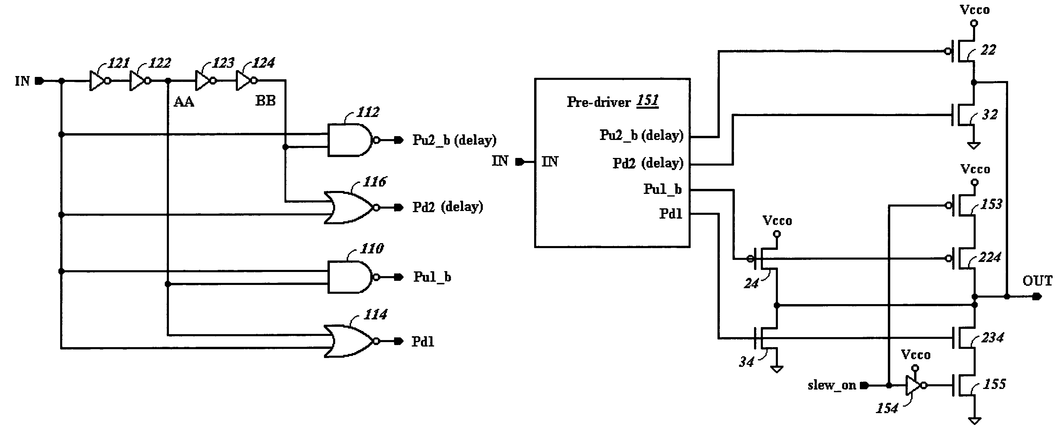 Large loading split I/O driver with negligible crowbar