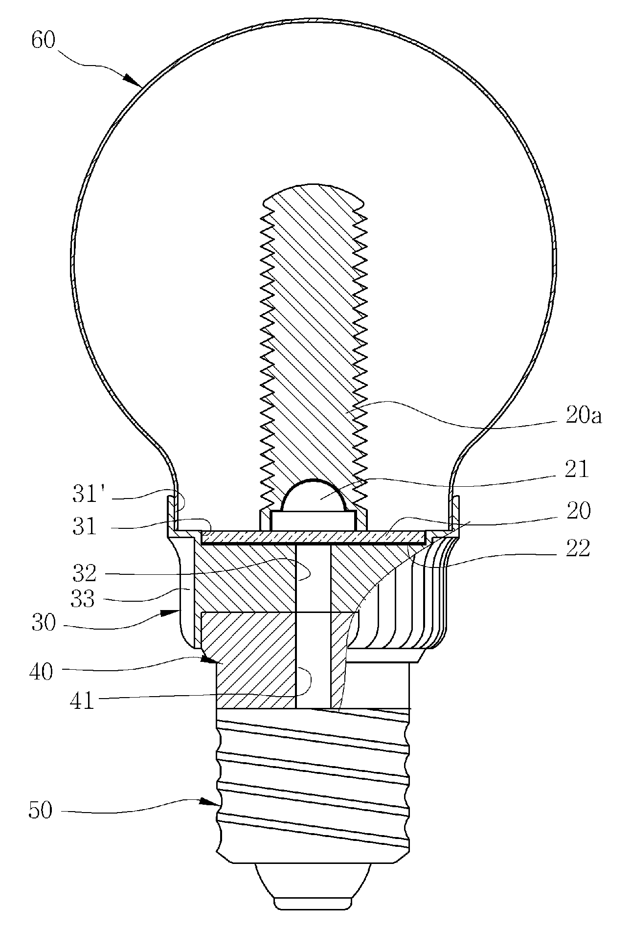 Bulbtype lamp with light emitting diodes using alternating current