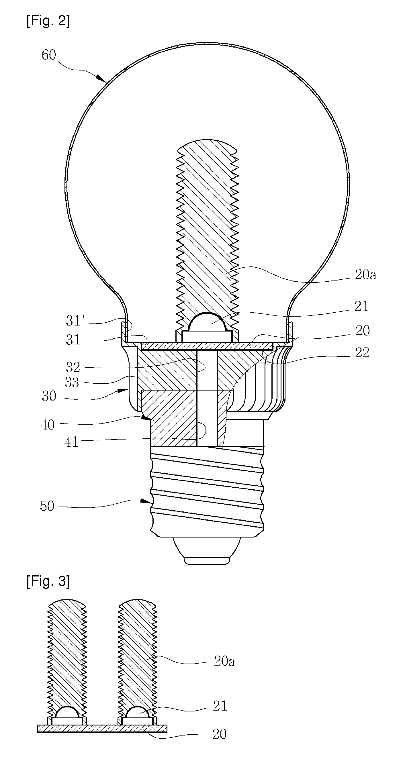 Bulbtype lamp with light emitting diodes using alternating current