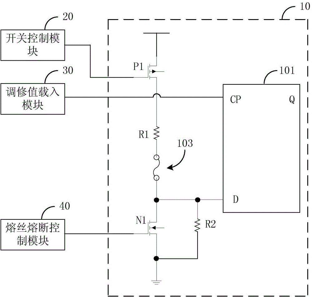 Fuse trimming and adjusting circuit