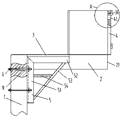 Fabricated building overhung balcony position external envelope structure