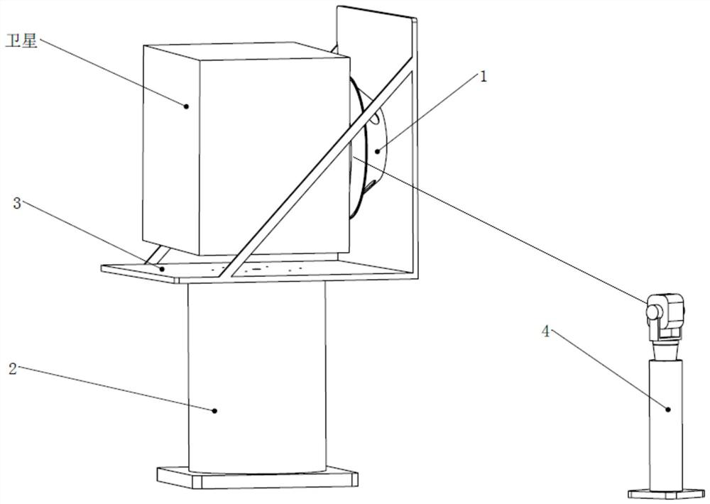 Satellite high-precision centroid measurement method combined with laser tracker