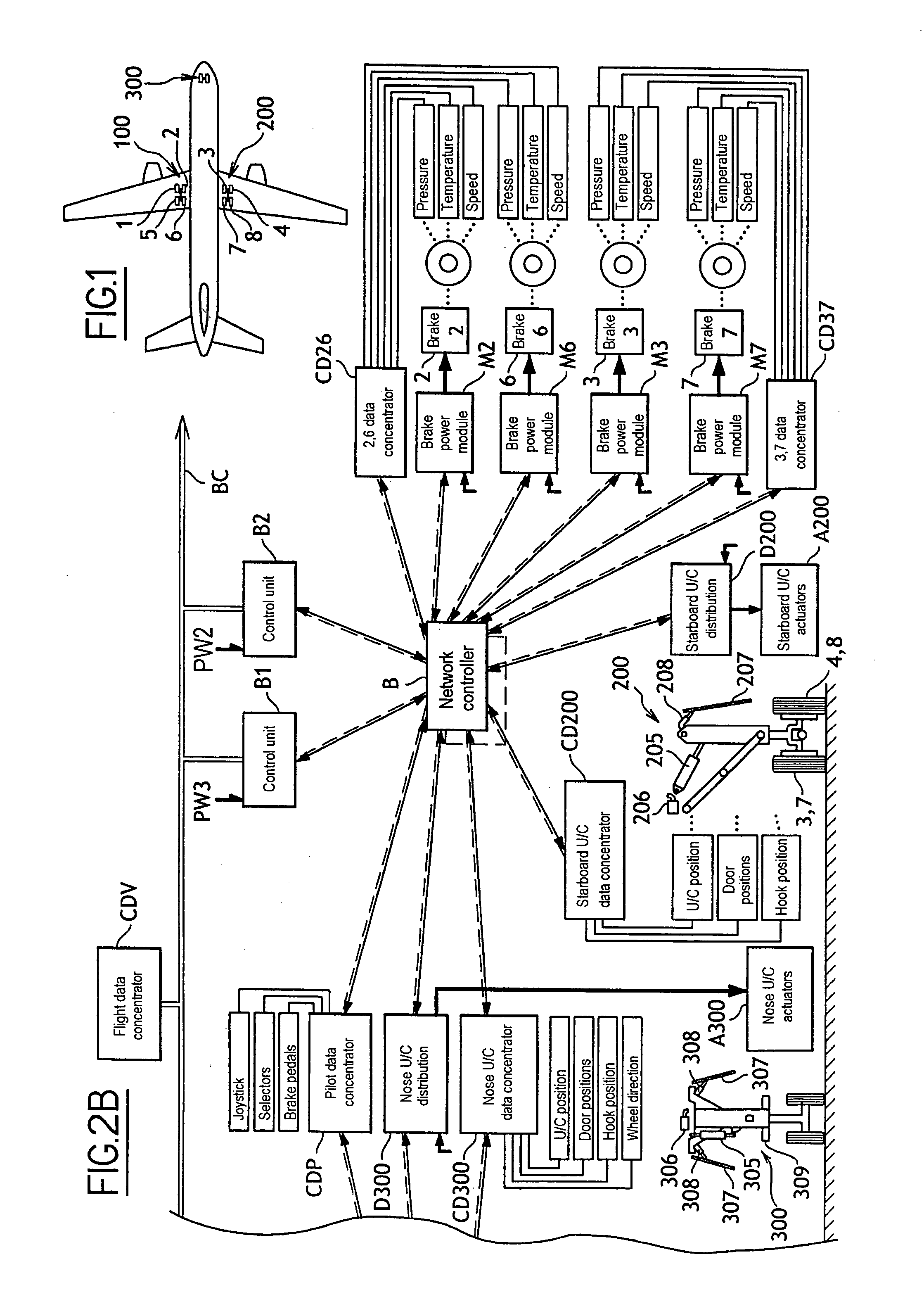 Distributed architecture for a system for managing aircraft landing gear