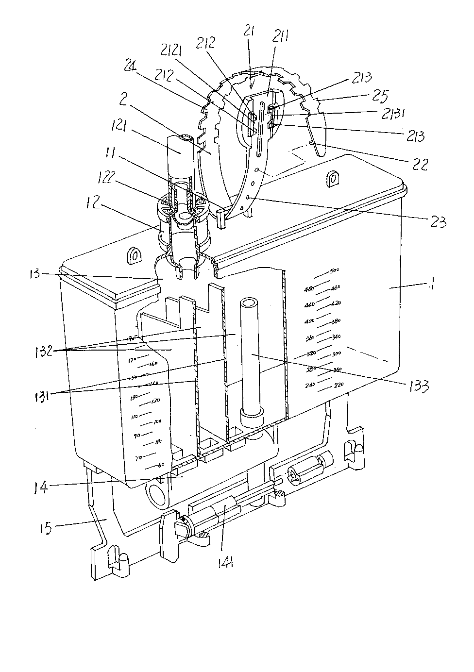 Sling structure used for hanging drainage, collecting and metering container