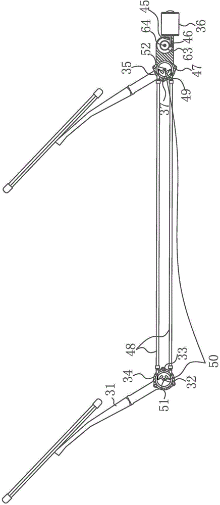 Flexible wall supporting windshield wiper connecting rod wire wheel type windshield wiper with three scraping pieces