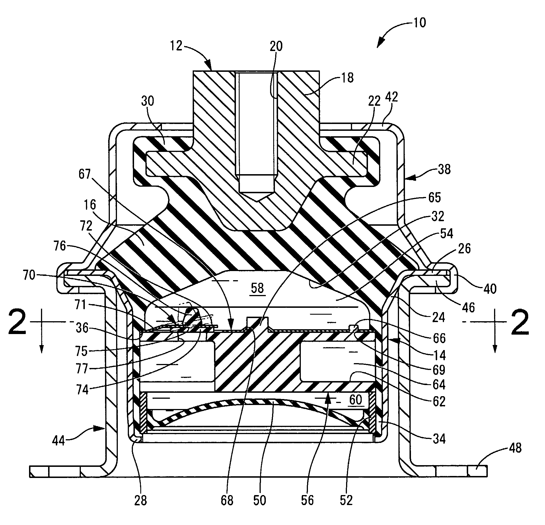 Fluid-filled type vibration damping device