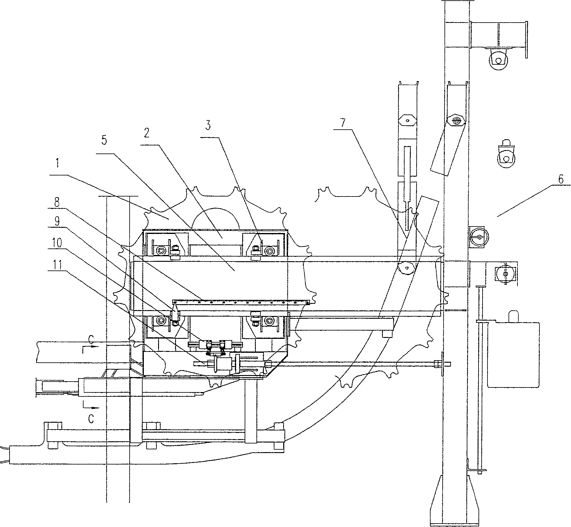 Laterally sliding tensioner