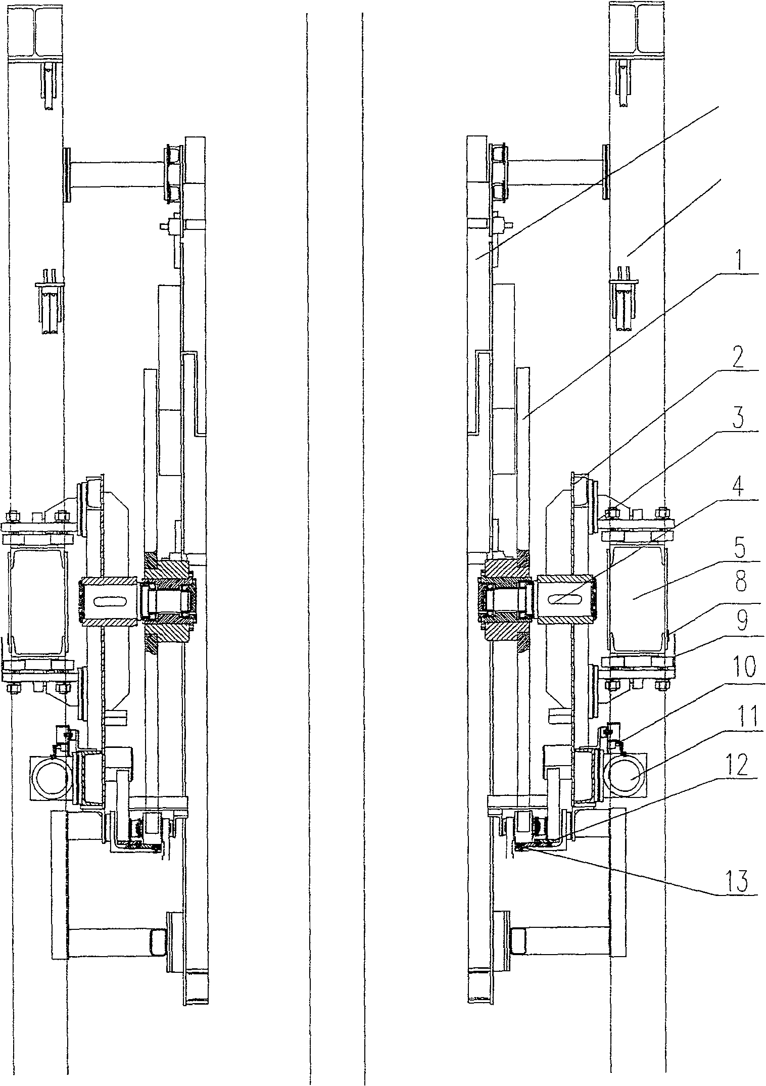 Laterally sliding tensioner