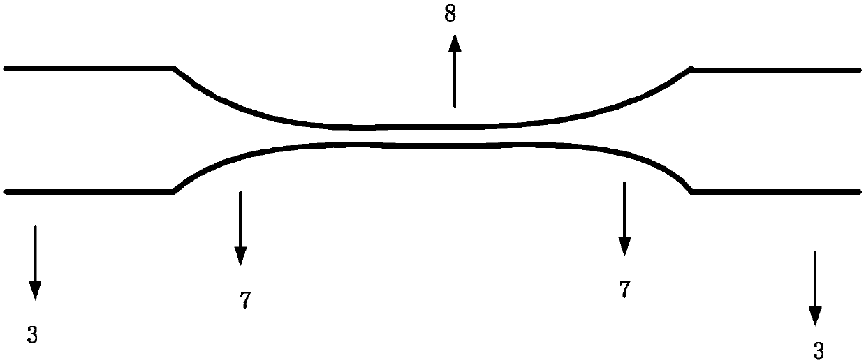 Micro-nano optical fibre fluorescence sensor system based on evanescent field, and preparation method