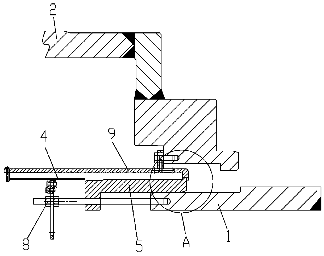 In-burrow mounting tool for inner wear-proof casing of main driver of hard rock tunneling machine