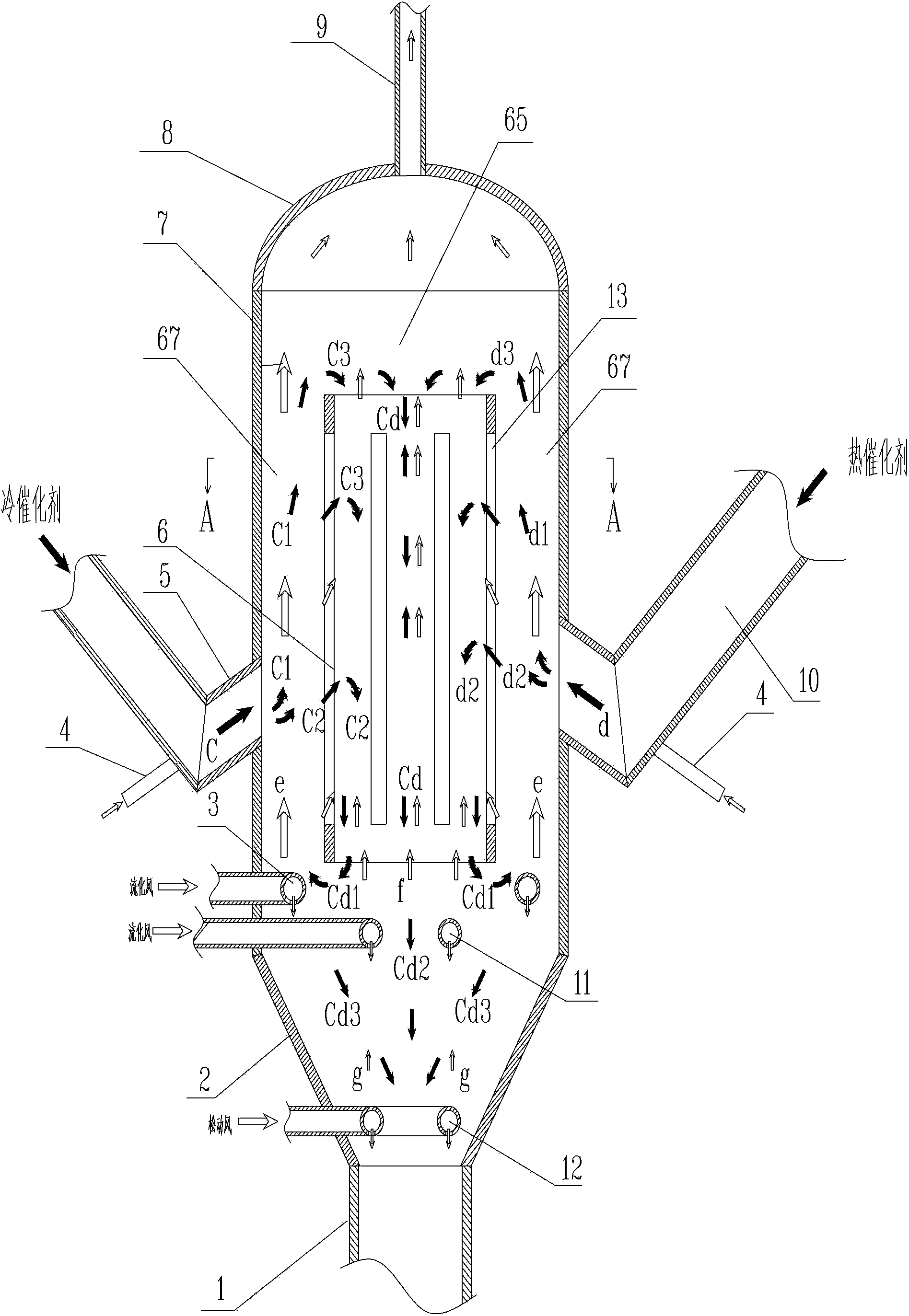 Gas/solid circulation mixing steam stripper and mixing and steam stripping method of solid particles