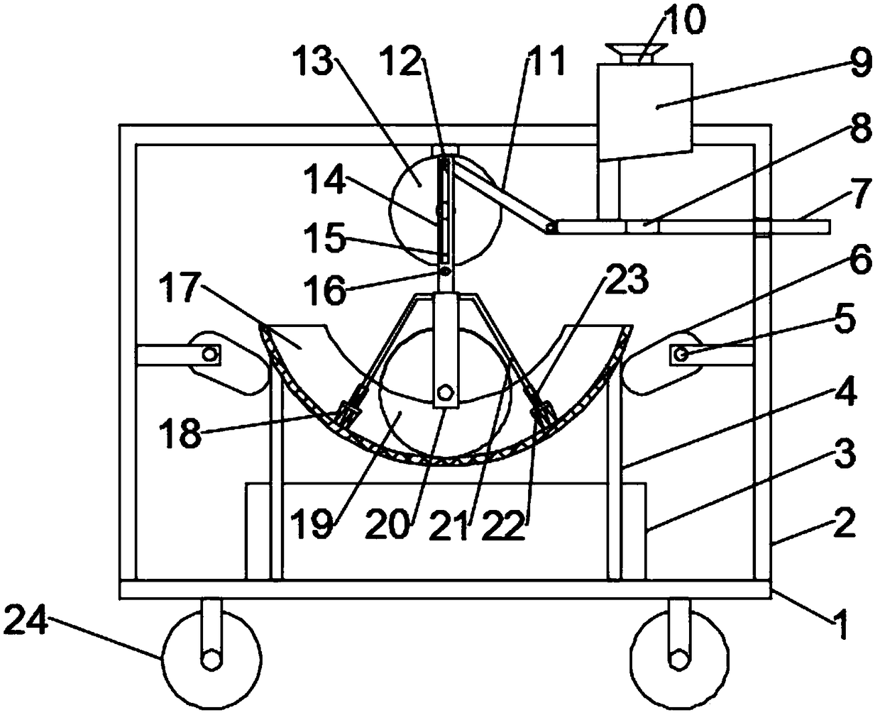 Swing grinding device for traditional Chinese medicines