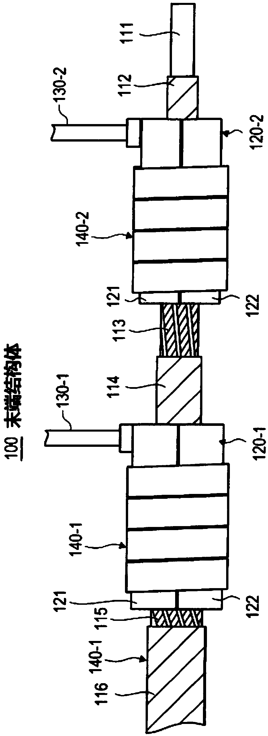 Terminal structure of superconducting cable and manufacturing method thereof