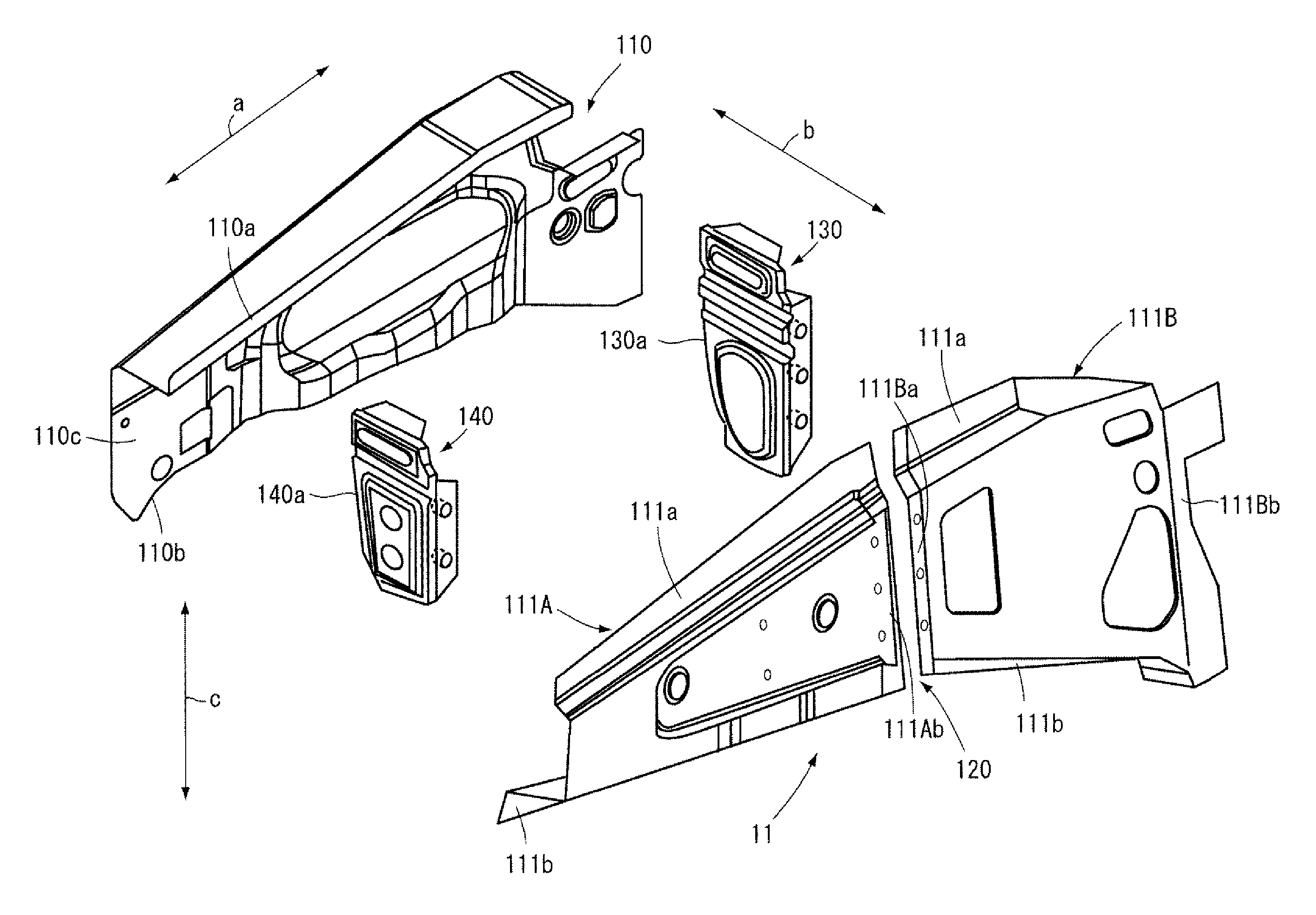 Front part body structure of vehicle