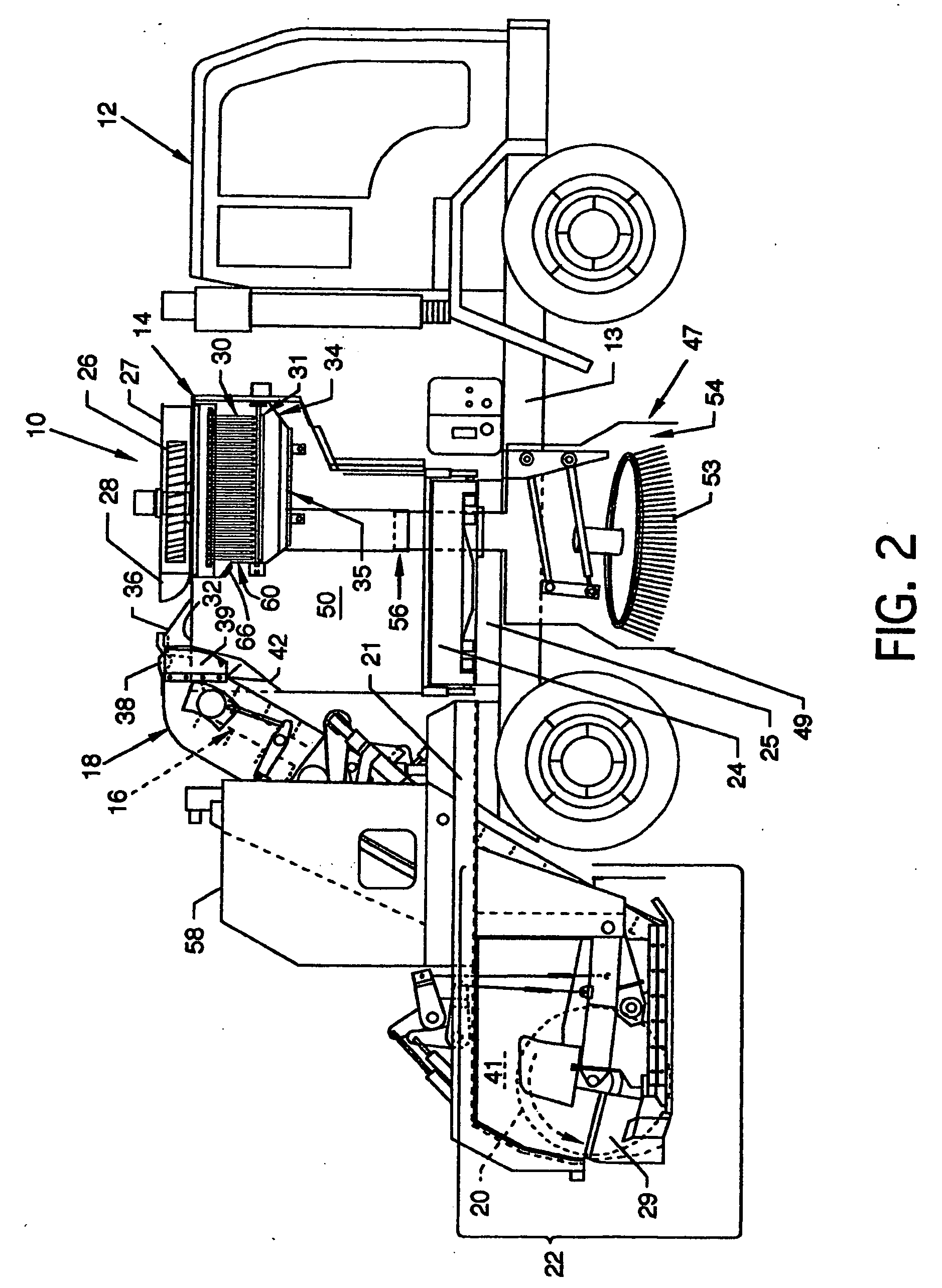 Street sweeper with dust control