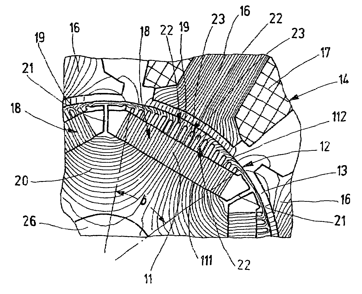 Electric machine, in particular brushless synchronous motor