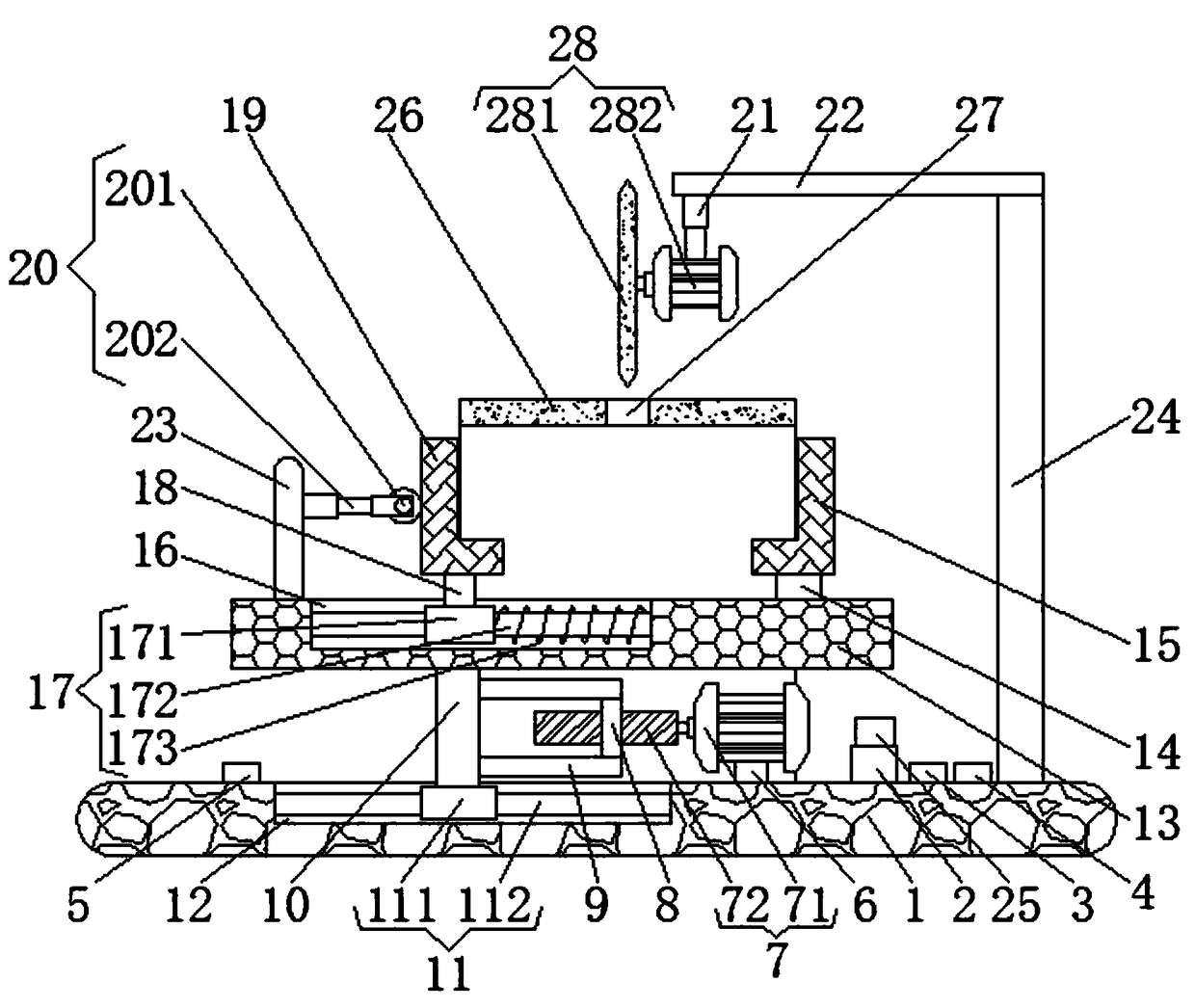 New material cutting device with protection function